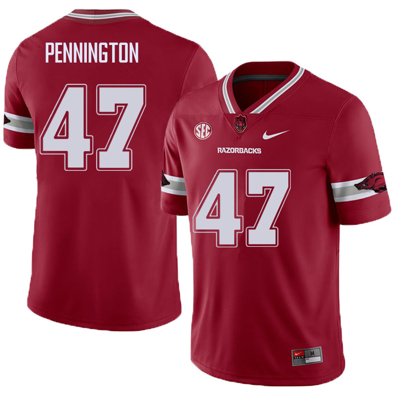 Men #47 Tyler Pennington Arkansas Razorback College Football Alternate Jerseys Sale-Cardinal